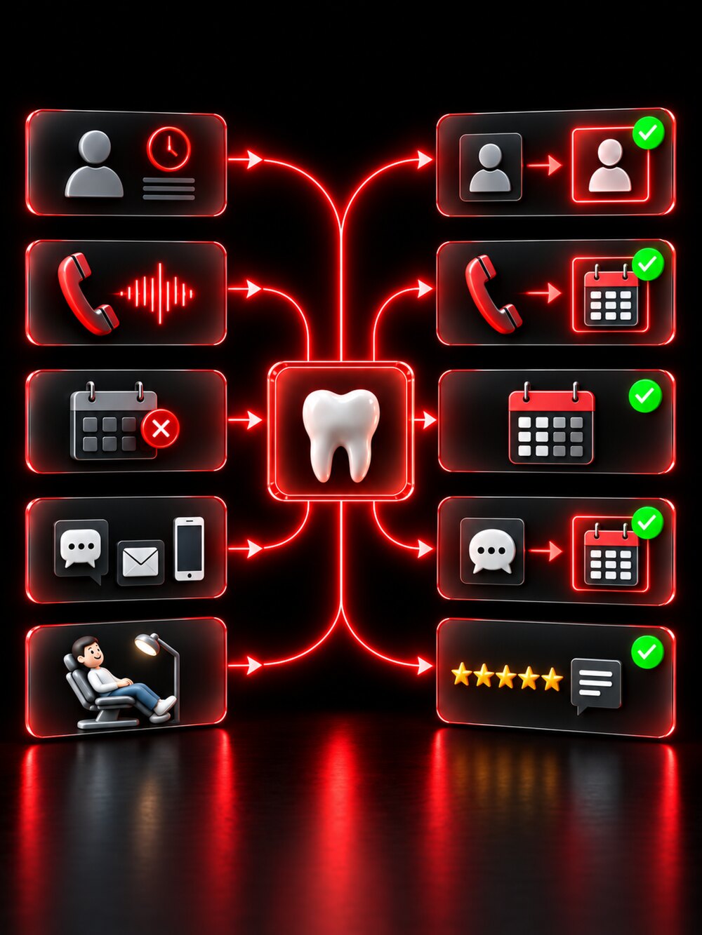The five KMW systems wired into your practice, all feeding a full schedule